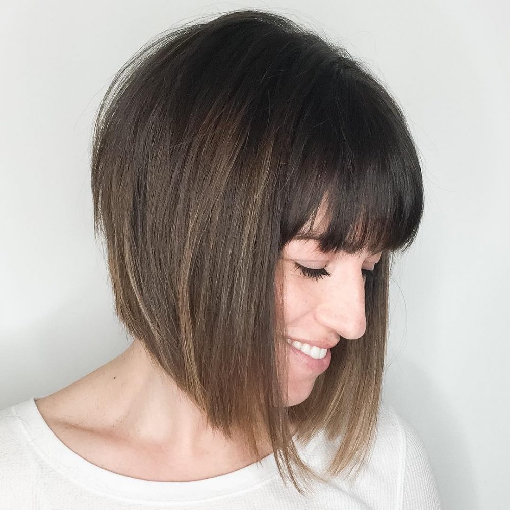 Choppy Inverted Bob for Thin Hair with wispy bangs