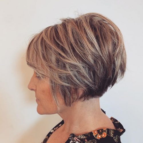 choppy short bob for women over 50