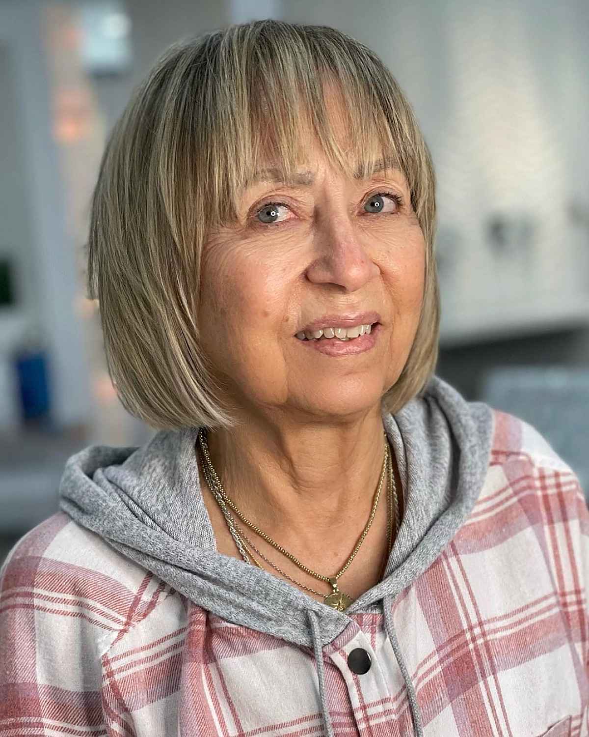 fashion-forward chin-length bob for older women