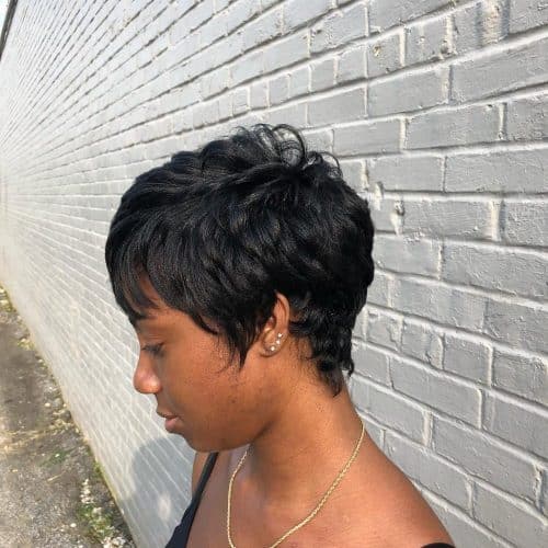 Feminine-Looking Long Pixie for Black Women