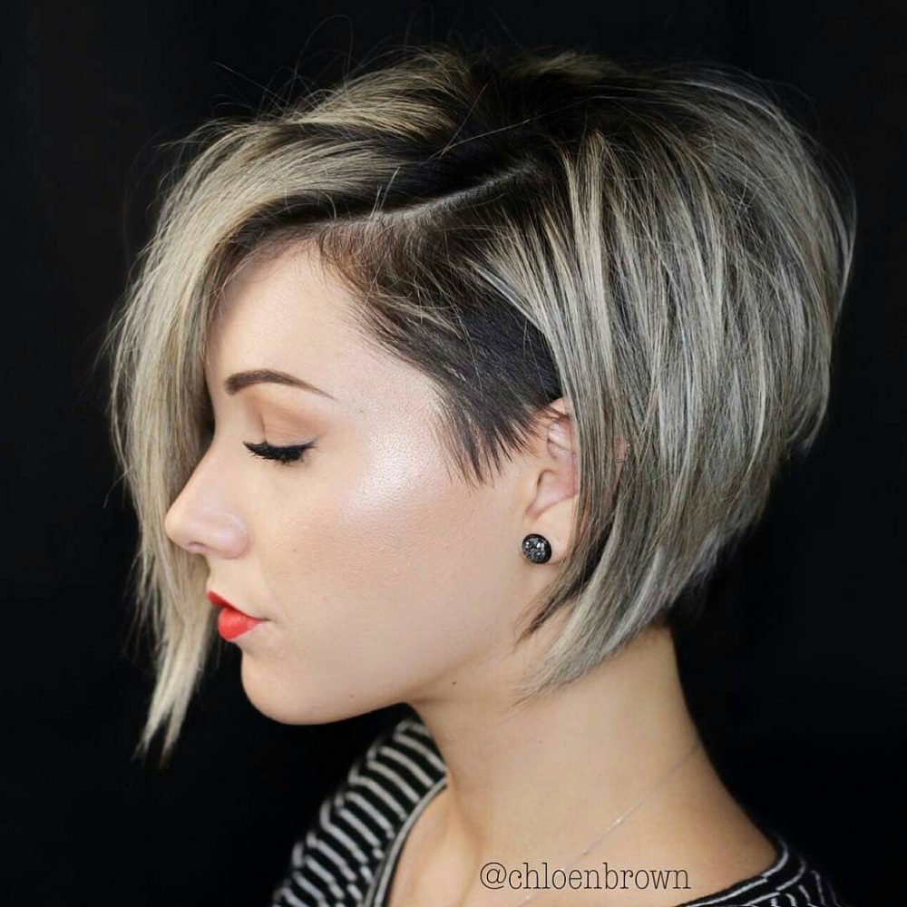 Inverted Undercut Bob for Straight Hair