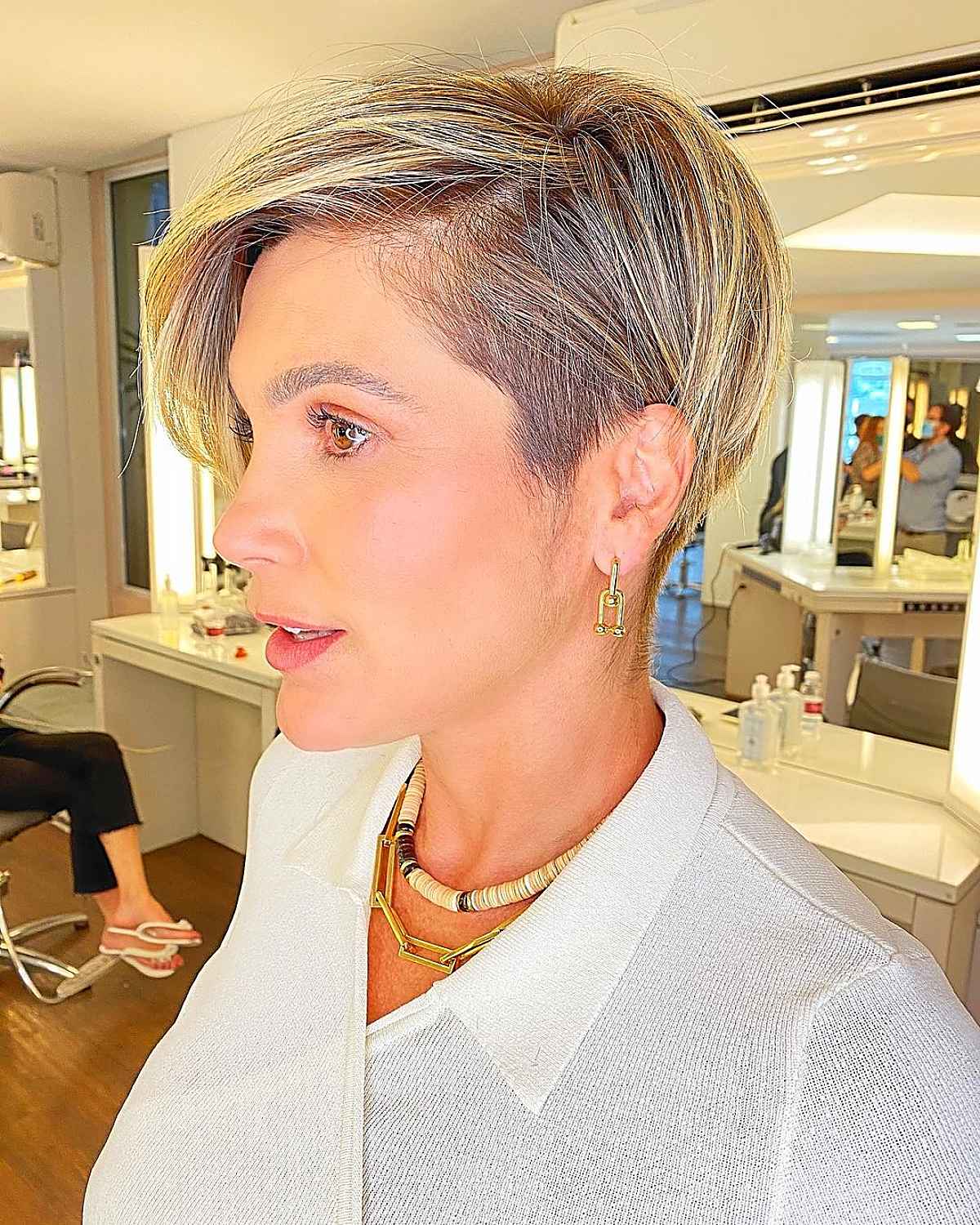 Long Undercut Pixie Bob for Thick Hair