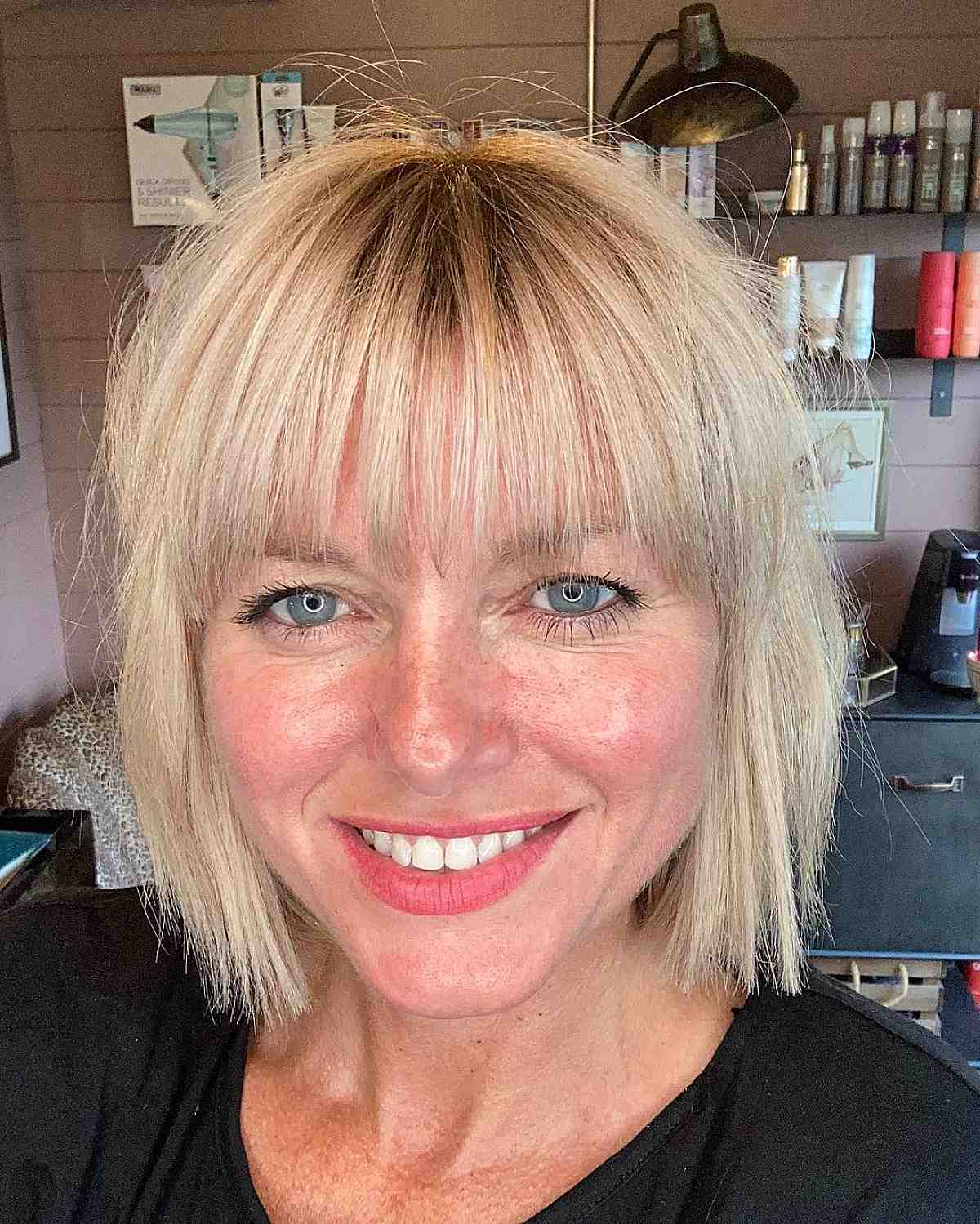 modern bob with fringe