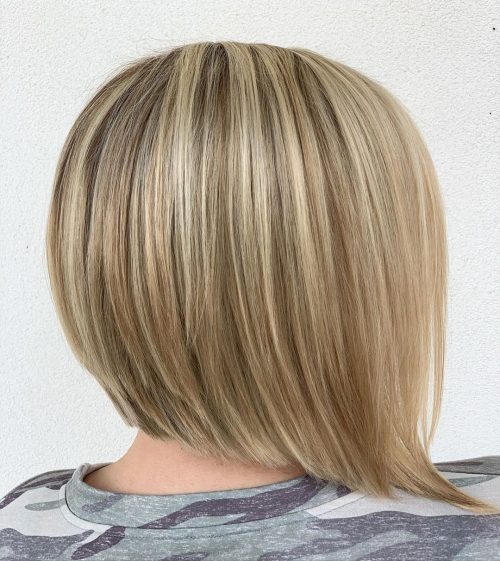 Sassy Angled Blonde Bob