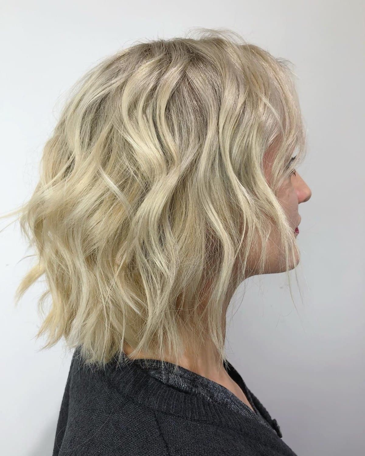 Short Blonde Bob with Beachy Waves