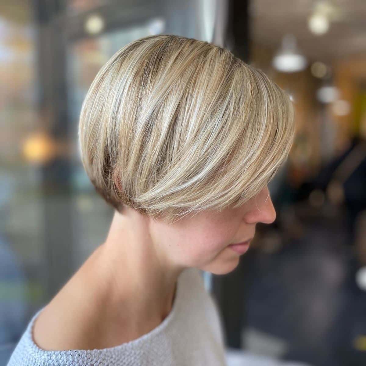 short blonde pixie bob