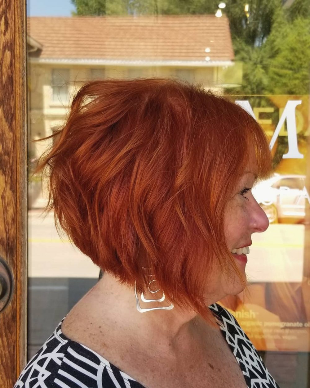 Short inverted bob for older women