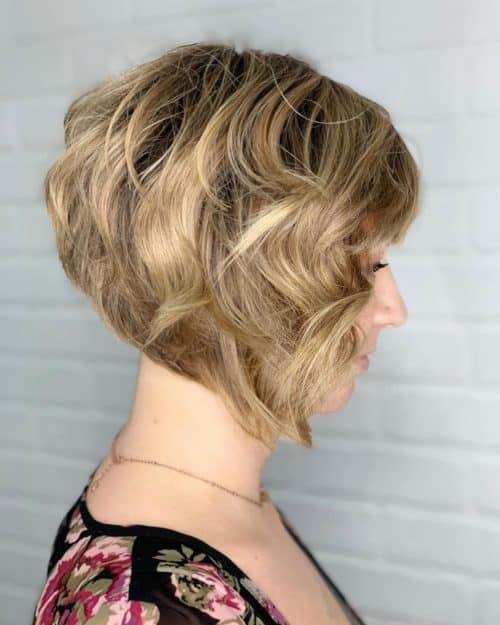 short wavy a-line bob