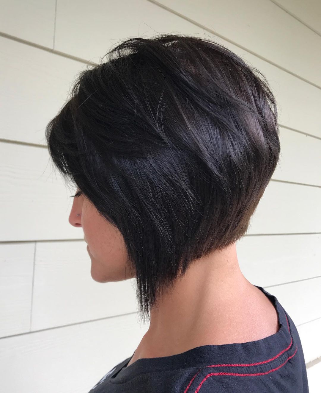 Super short inverted bob haircut