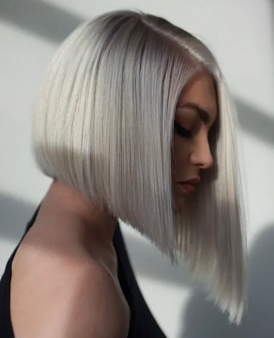 Sleek Asymmetrical Angled Bob