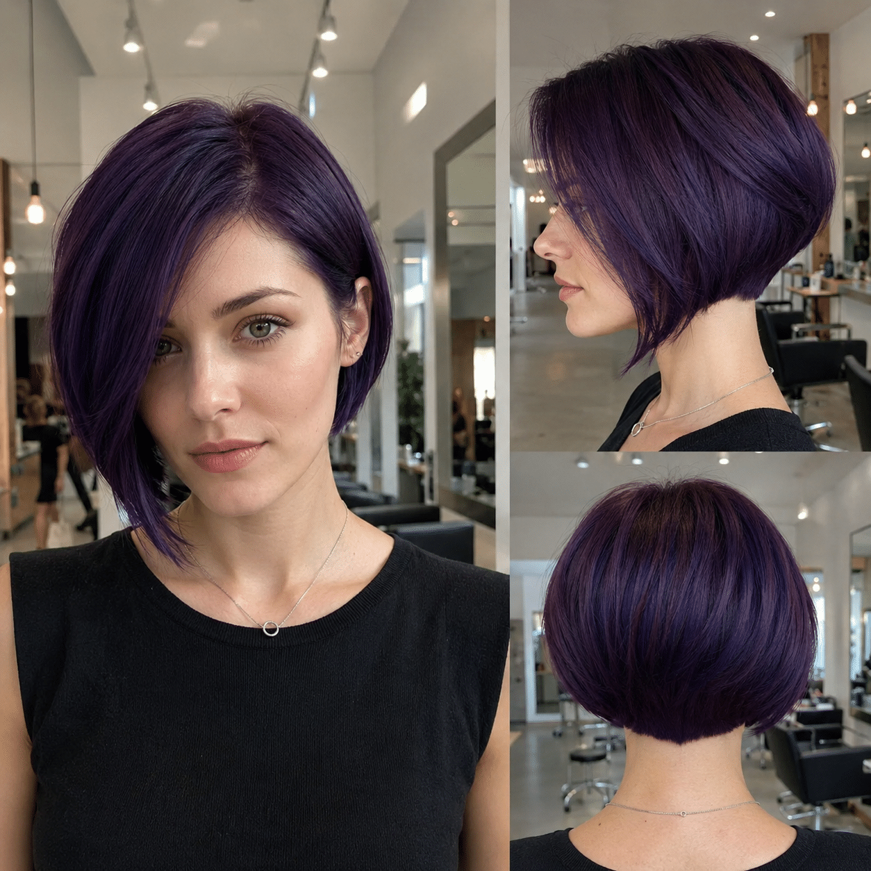 Velvet Amethyst Angled Bob Hair