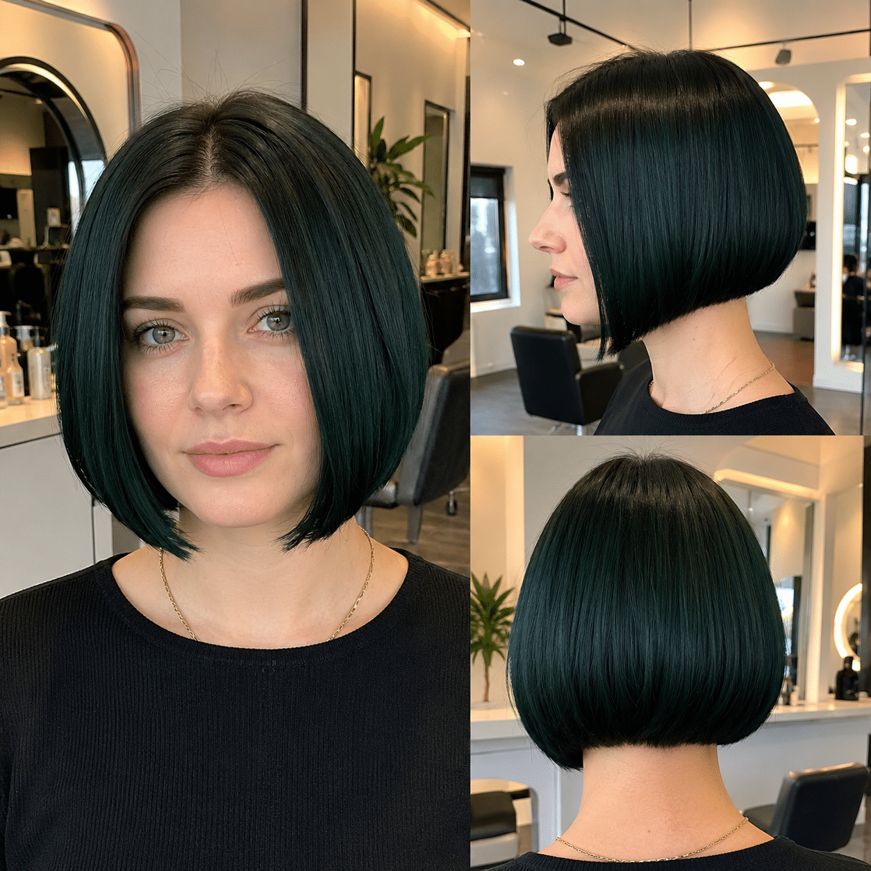 Midnight Emerald Bob Hair