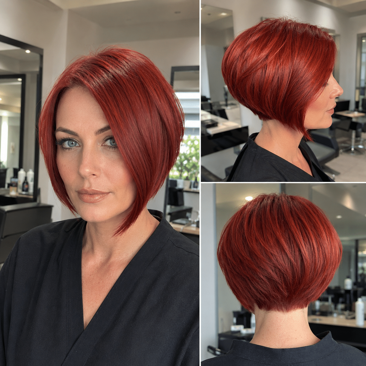 Copper Ruby Inverted Bob Hair