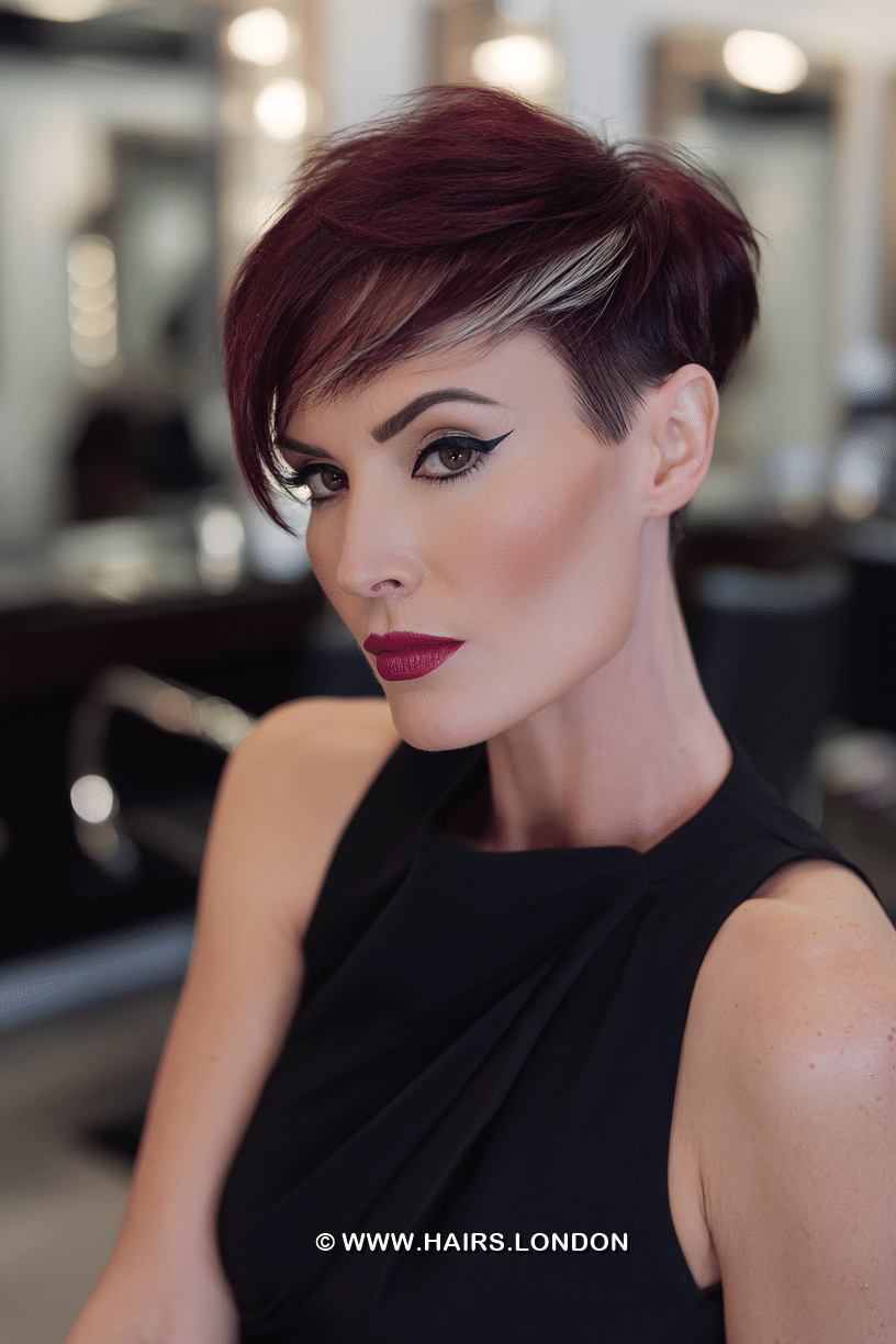 Deep Plum Wine Pixie Hair