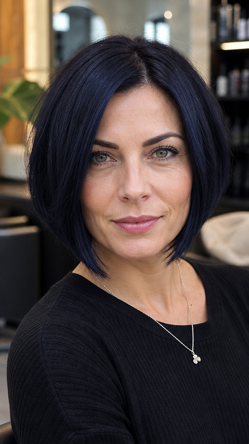 49 Best New Inverted Bob Haircuts Midnight Sapphire Hair