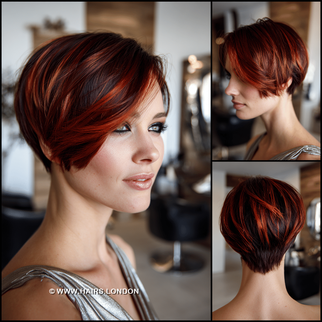 Fiery Red Copper Pixie Hair