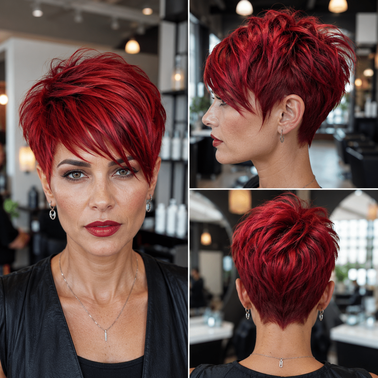 Scarlet Ruby Layered Pixie Hair