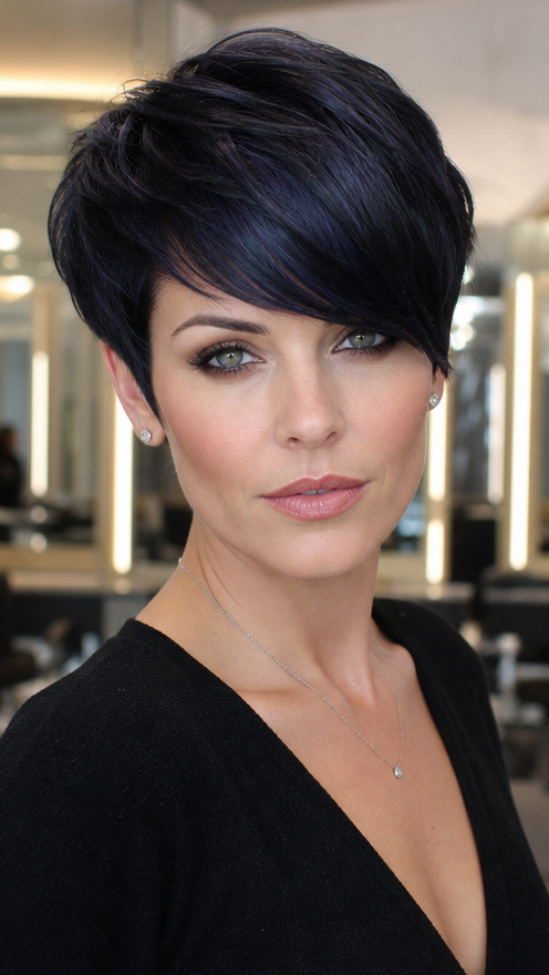 60 Pixie Cuts in Blonde, Red, Brown, Ombre, and Highlights Midnight Onyx Blue Hair
