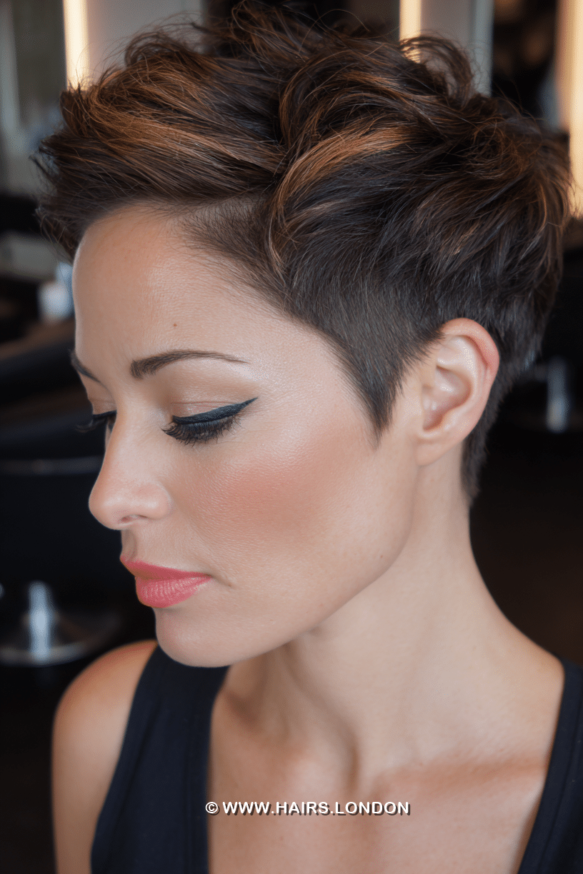 Rich Chestnut Caramel Pixie Hair