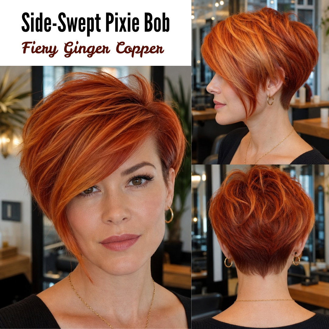 61 Bold and Gorgeous Asymmetrical Pixie Cuts Fiery Ginger Copper Hair