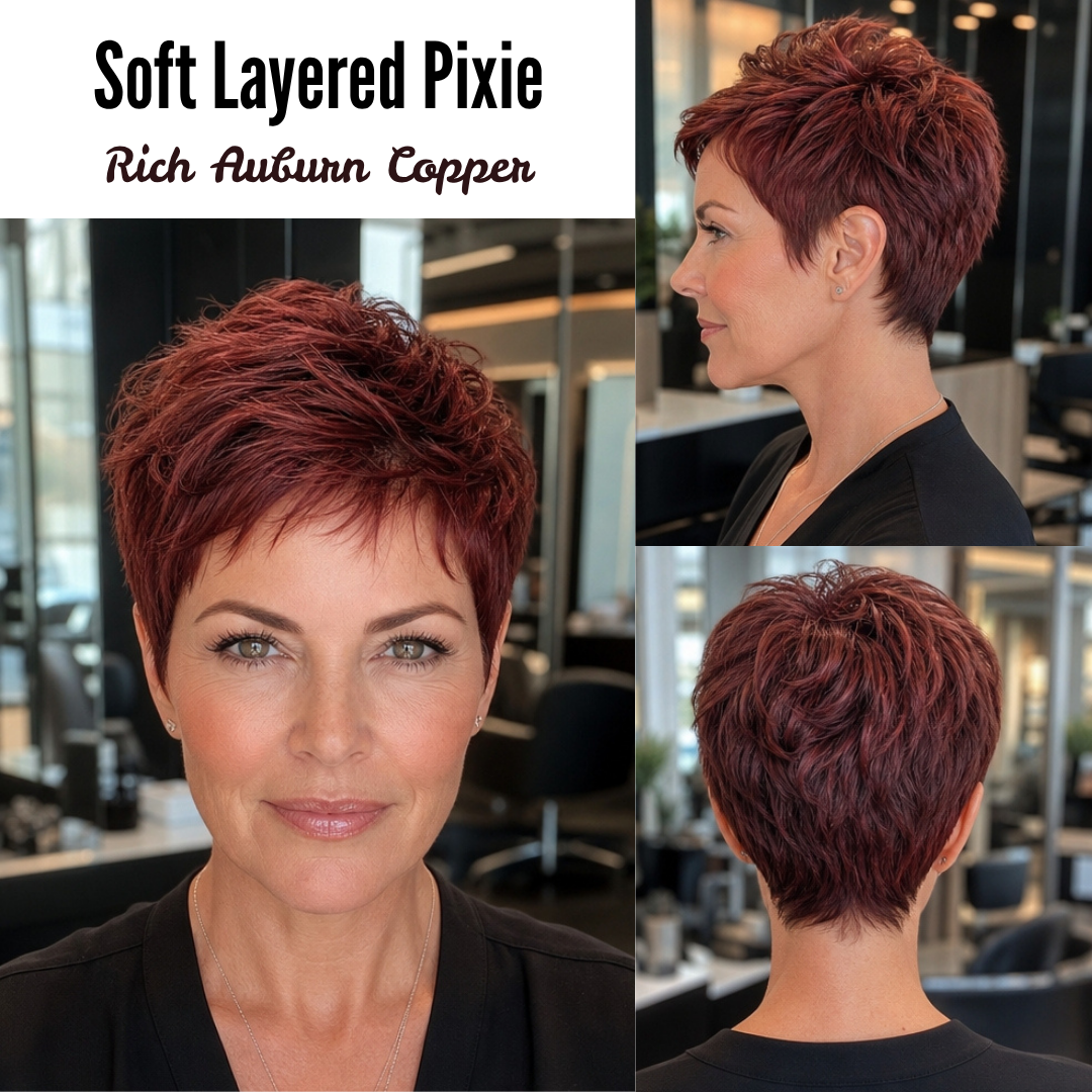 60 Pixie Cuts in Blonde, Red, Brown, Ombre, and Highlights Rich Auburn Copper Hair