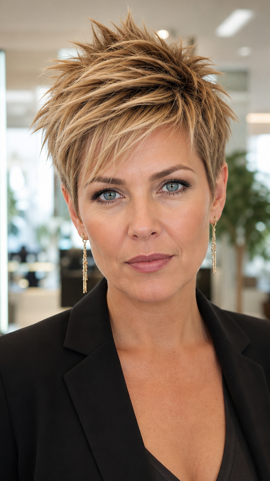 61 Bold and Gorgeous Asymmetrical Pixie Cuts Toasted Honey Beige Hair