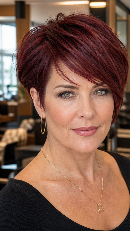 60 Pixie Cuts in Blonde, Red, Brown, Ombre, and Highlights Ruby Cabernet Hair