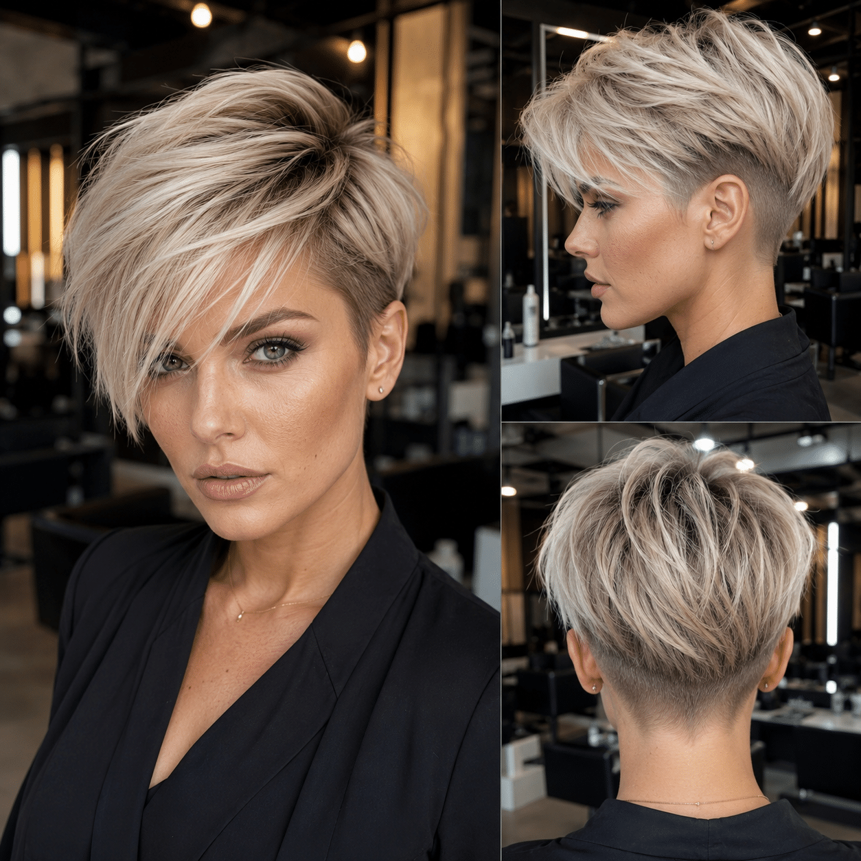 Champagne Ice Undercut Pixie Hair