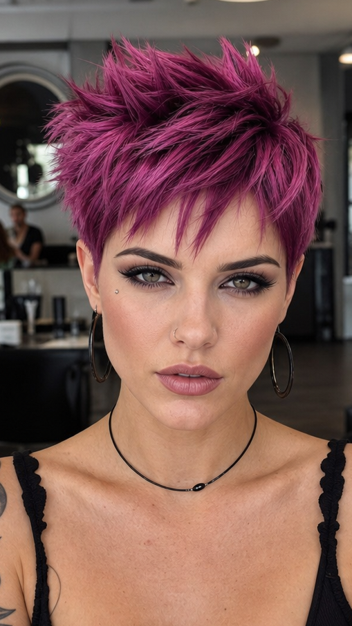 Electric Fuchsia Orchid Pixie Hair