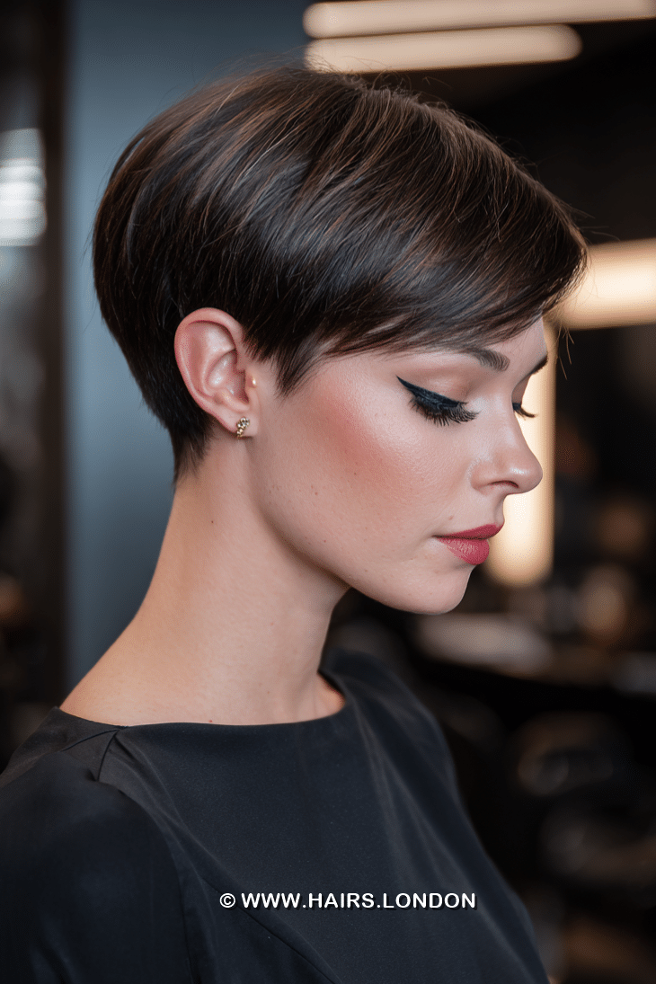 Silky Dark Chocolate Pixie Hair