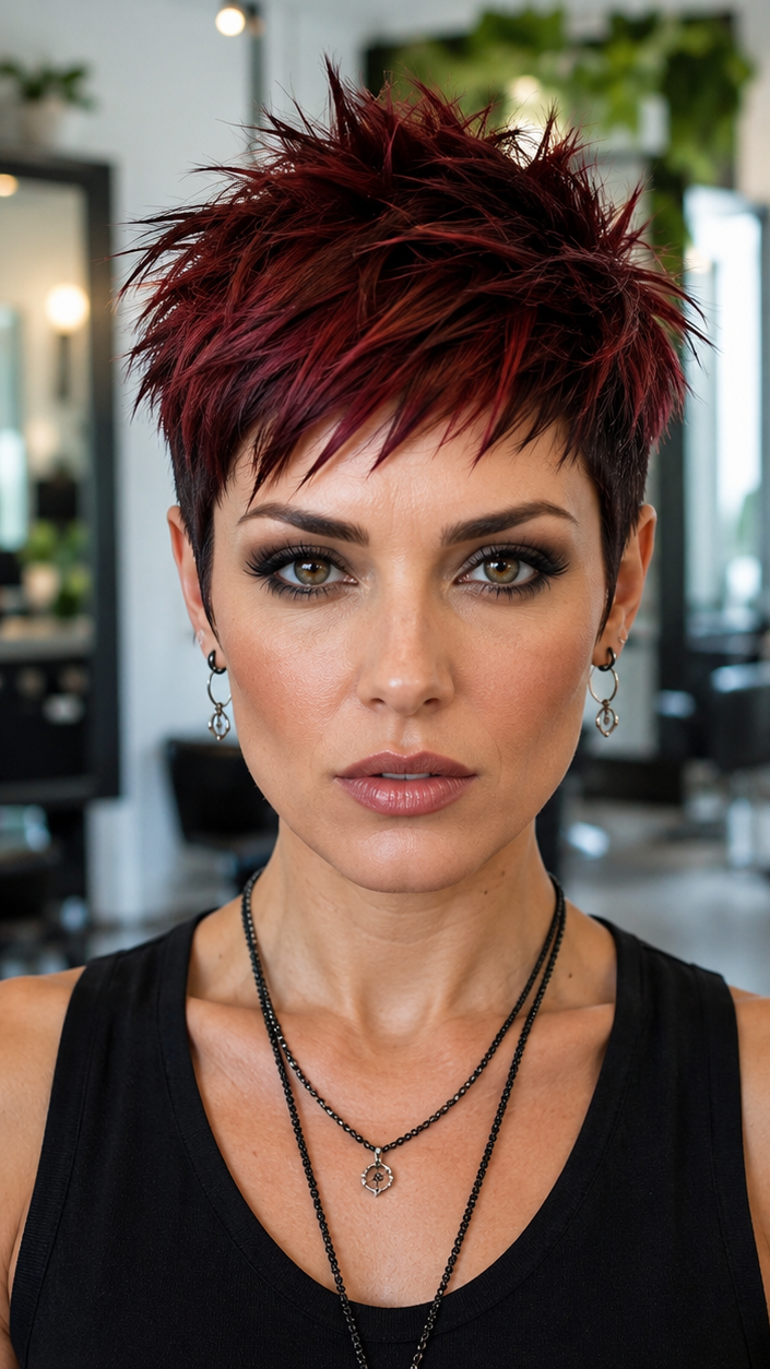 Deep Garnet Burgundy Hair