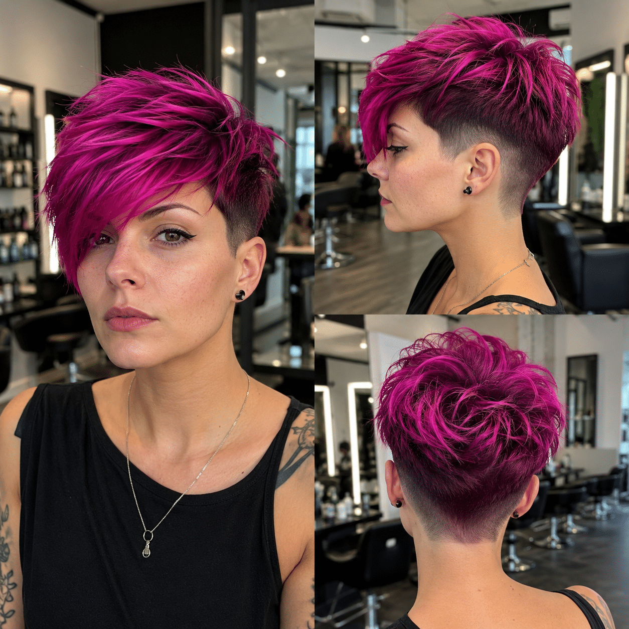 Vibrant Fuchsia Pixie Hair