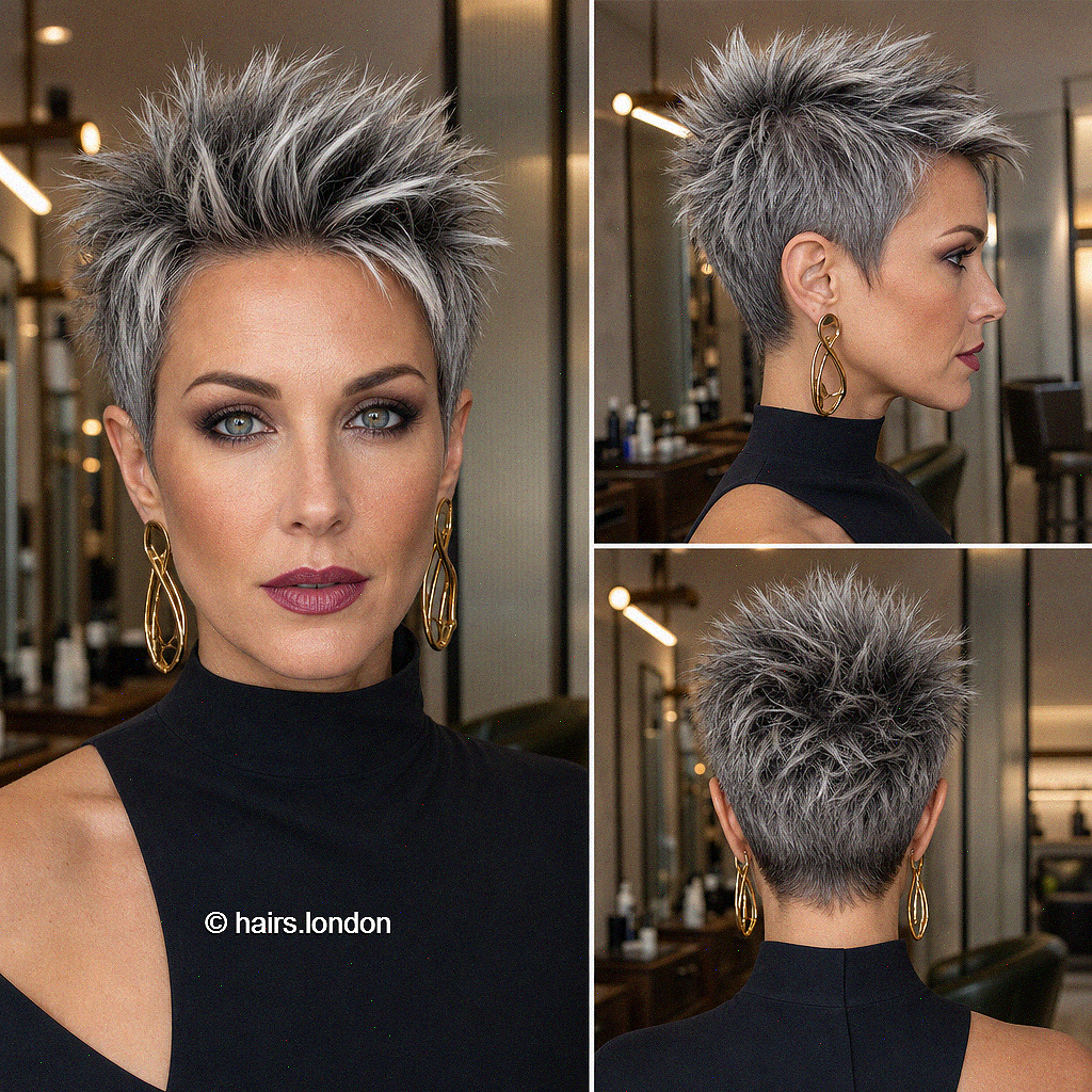 75 Stylish Pixie Haircuts for Thick Hair Arctic Graphite Silver Hair