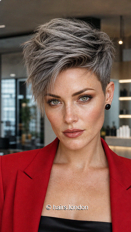 75 Stylish Pixie Haircuts for Thick Hair Smoky Pearl Silver Hair