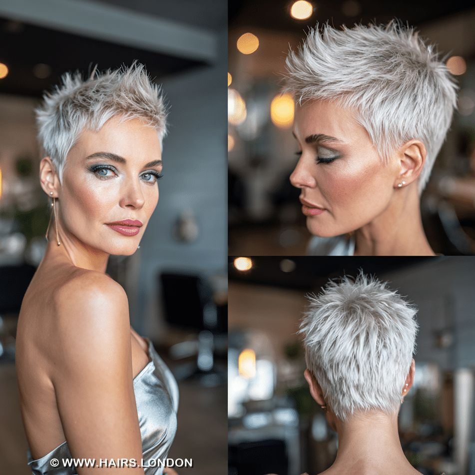 Icy Platinum Pixie Hair