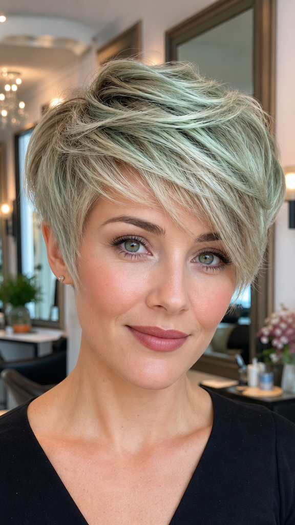 Frosted Mint Blonde Hair