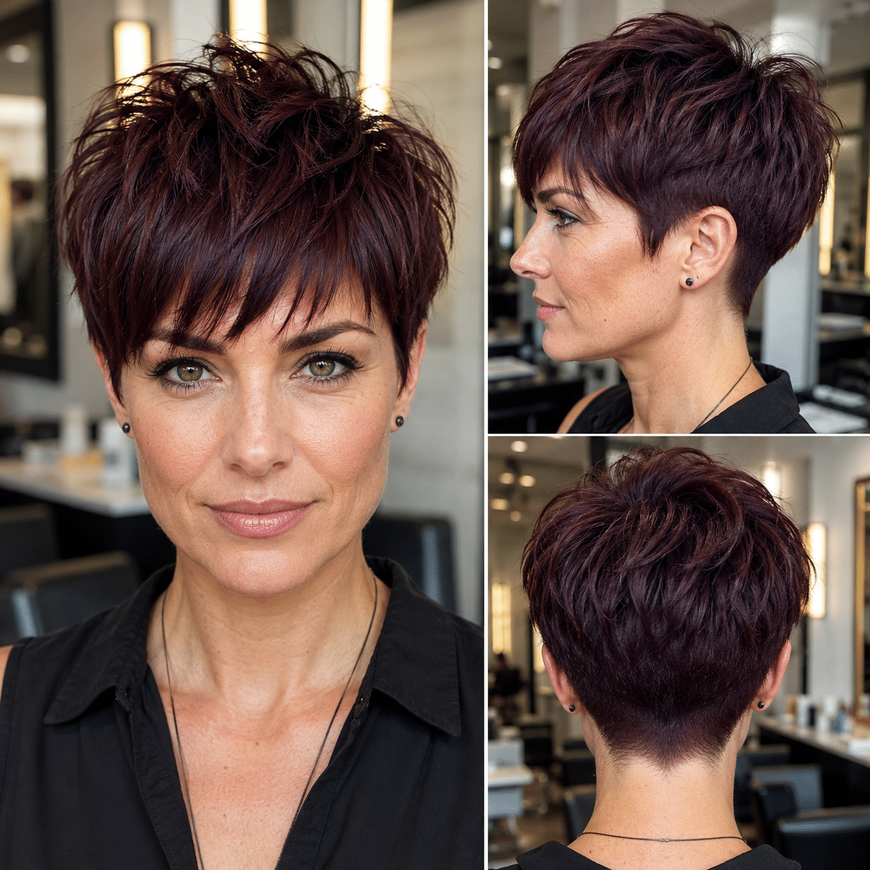 Espresso Merlot Spiky Pixie Hair