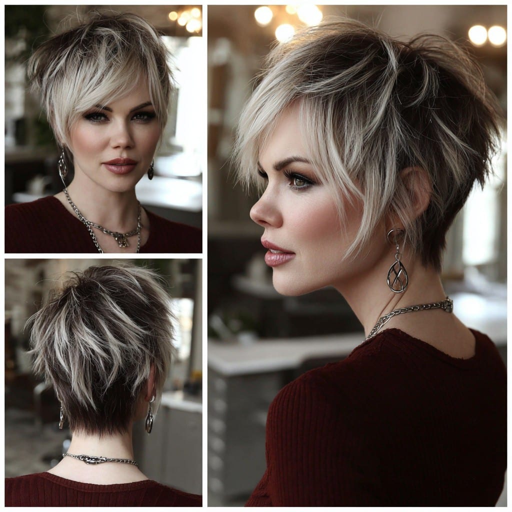 Ash Blonde Textured Pixie Hair