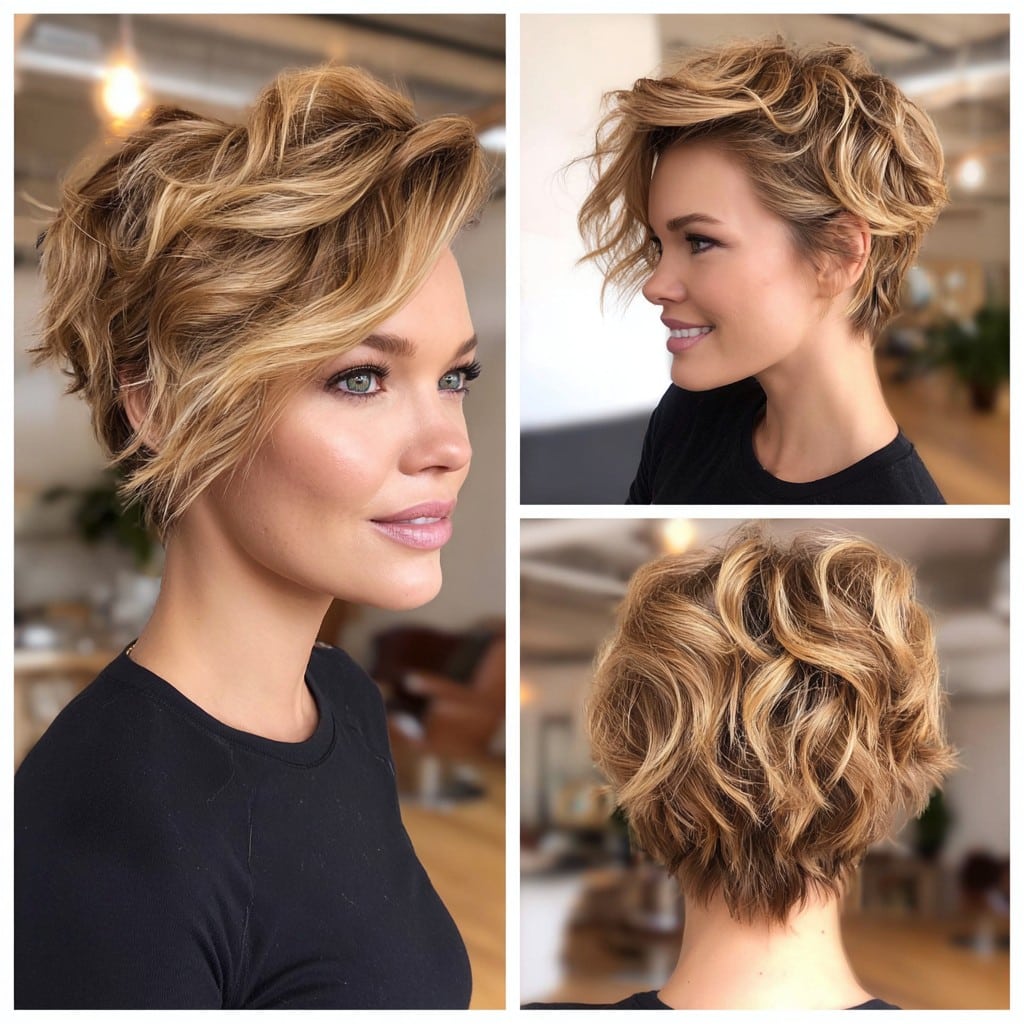 Caramel Blonde Pixie Hair