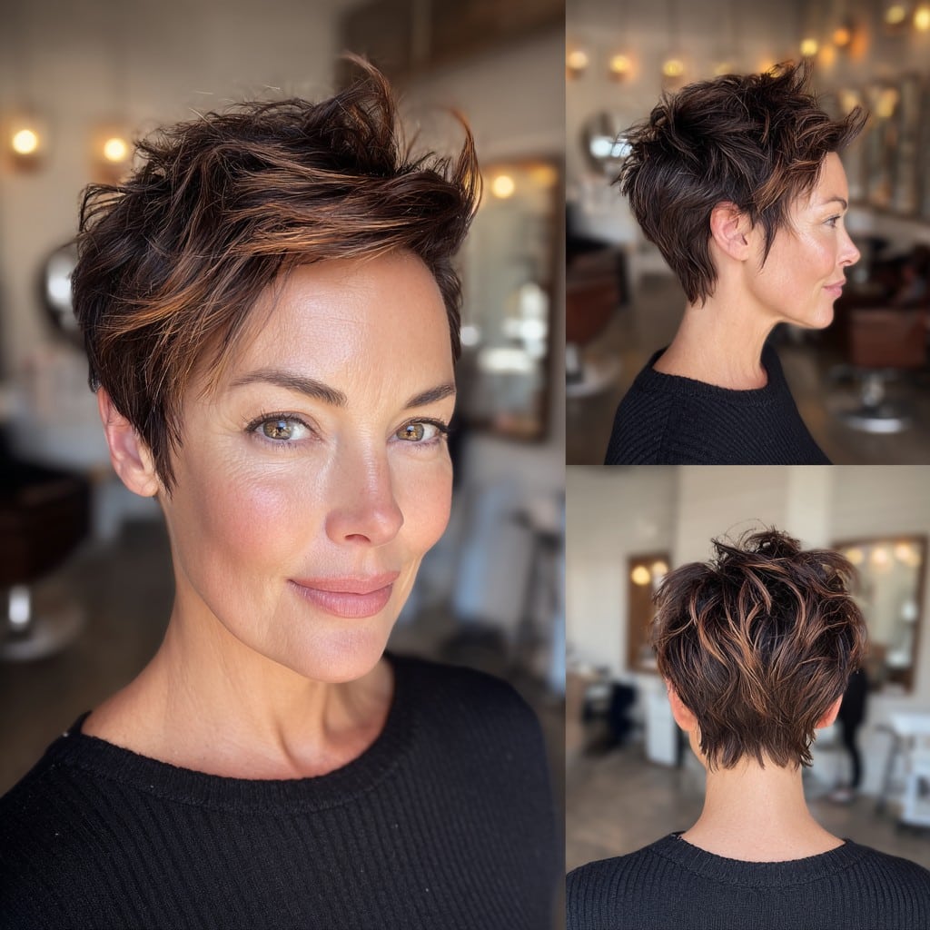 Chestnut Bronze Pixie Hair