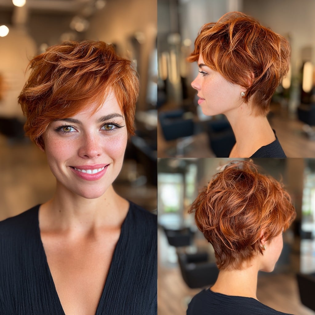 Copper Glow Pixie Hair