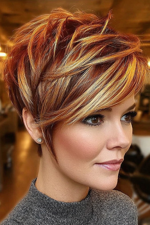Copper and Golden Blonde Pixie Hair