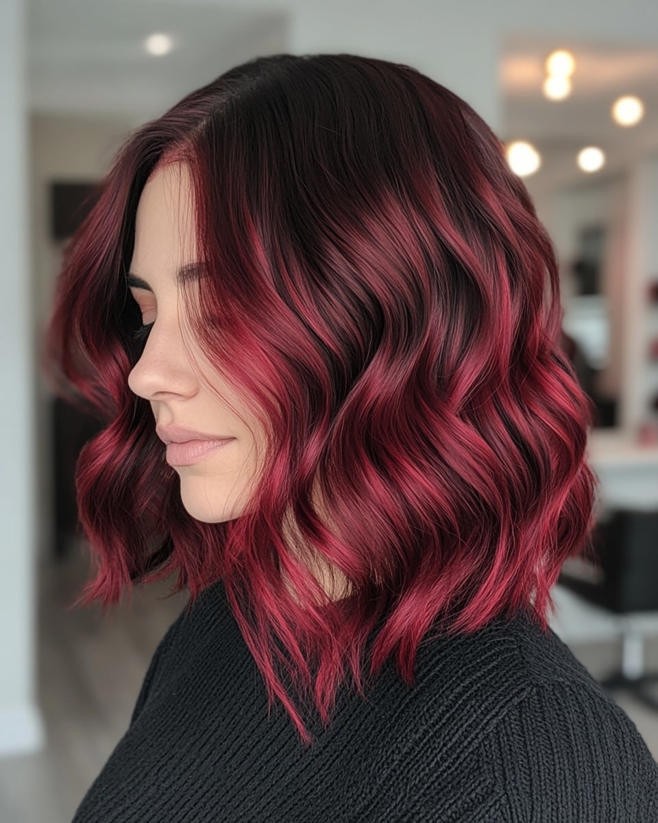 Dark Red Balayage Hair