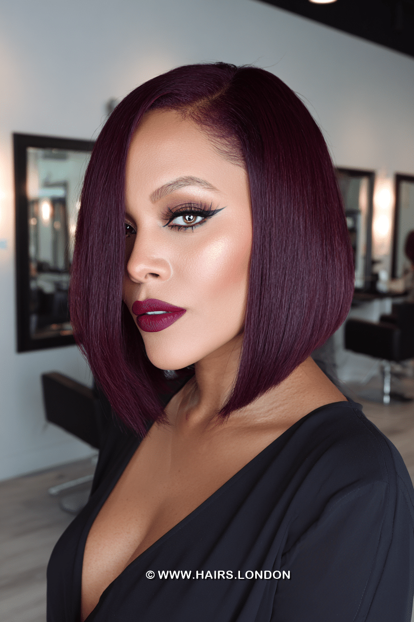 Deep Plum Burgundy Hair