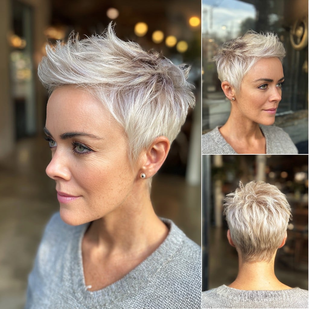 Frosted Platinum Pixie Hair
