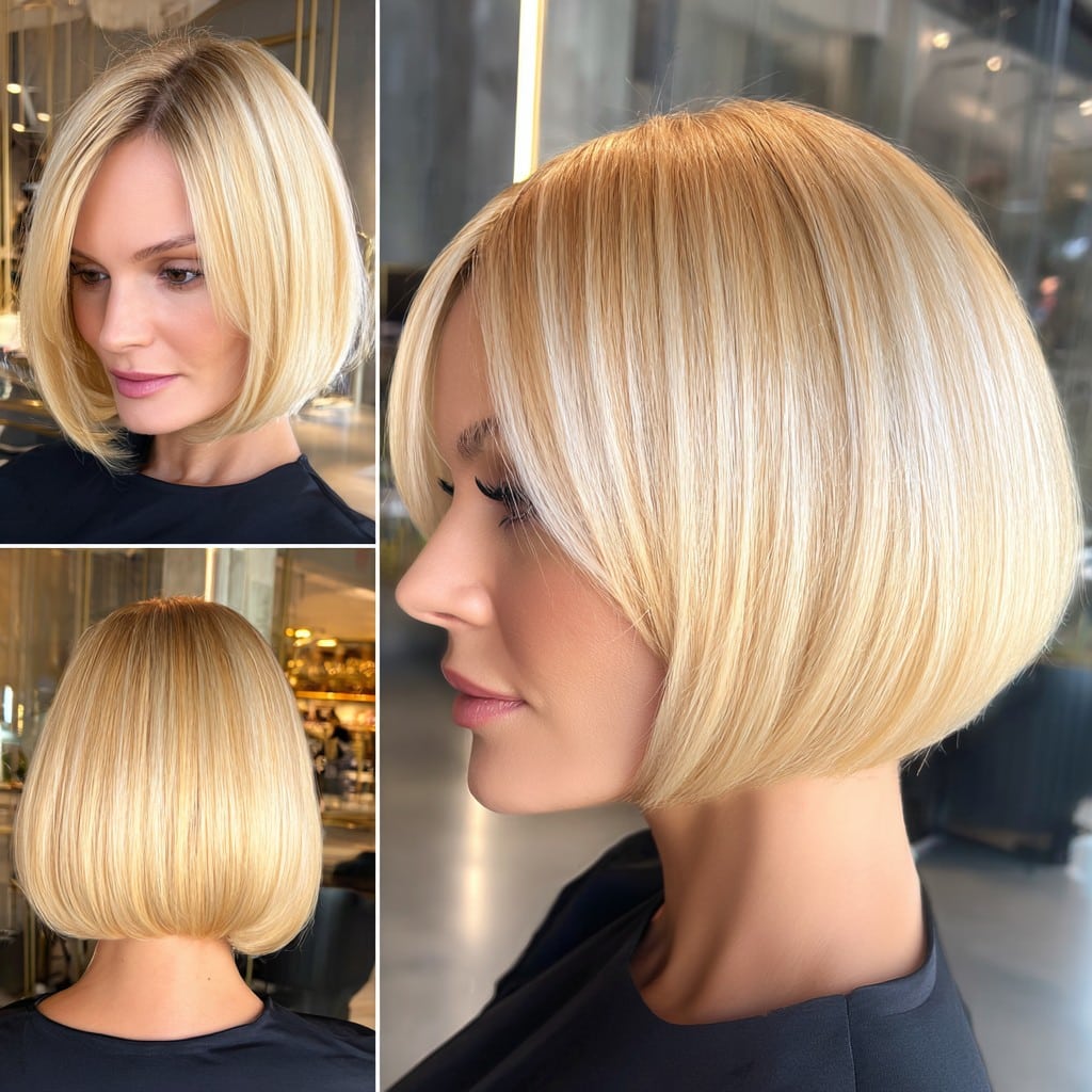 Golden Blonde Bob Hair