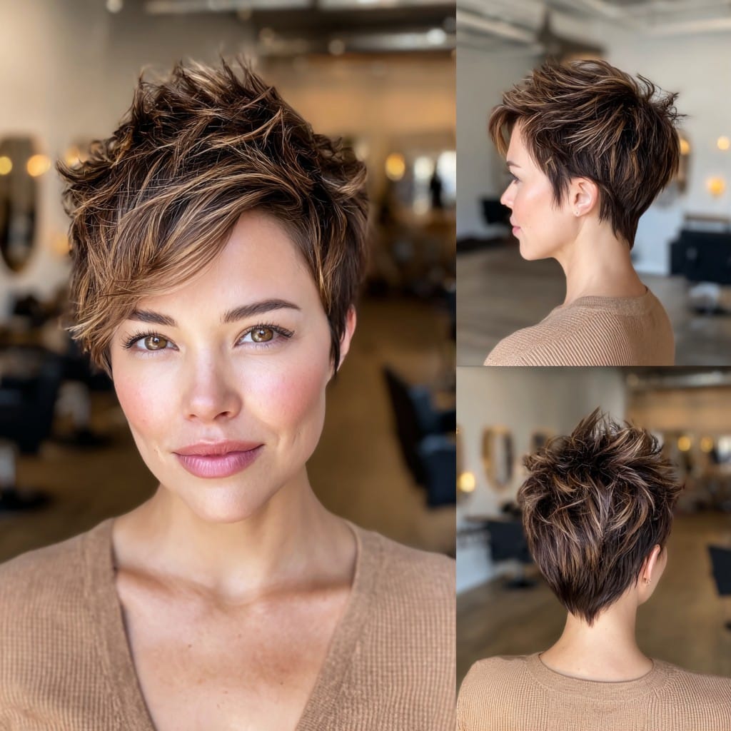 Golden Mocha Pixie Hair
