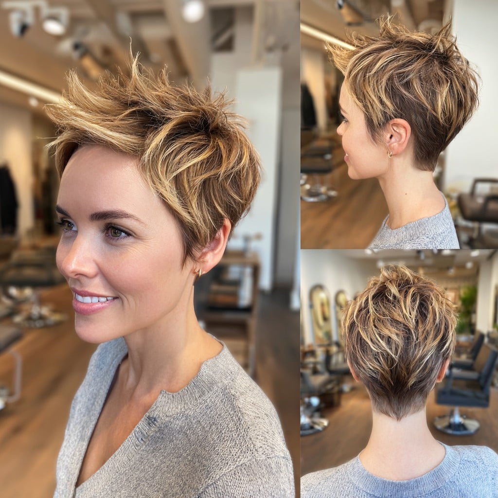 Golden Spiky Pixie Hair