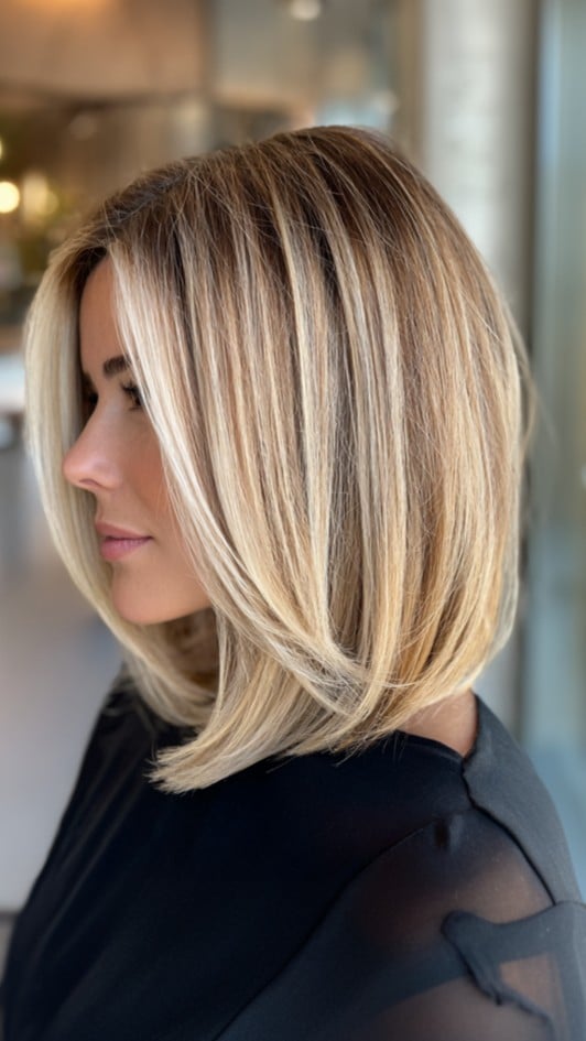 Honey Blonde Balayage Bob Hair