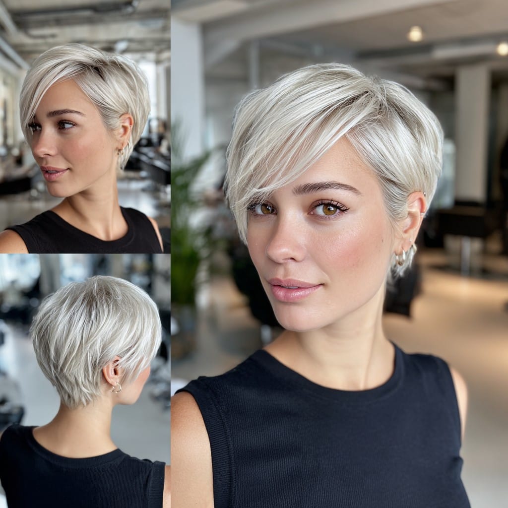 Icy Platinum Pixie Hair